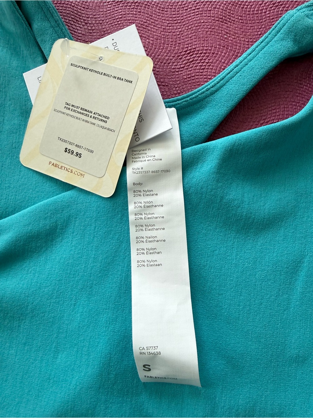 Fabletics SculptKnit Keyhole Built-In Bra Tank - Picture 3 of 5